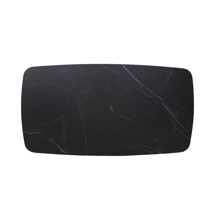 Table basse ARVENA – Table basse rectangulaire 130x70 cm – Pierre noire & métal – Design élégant et contemporain 