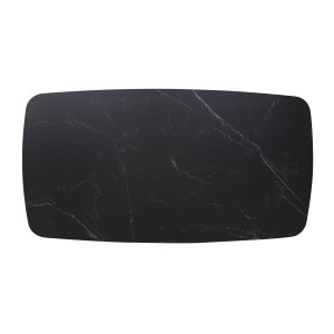 Table basse ARVENA – Table basse rectangulaire 130x70 cm – Pierre noire & métal – Design élégant et contemporain 