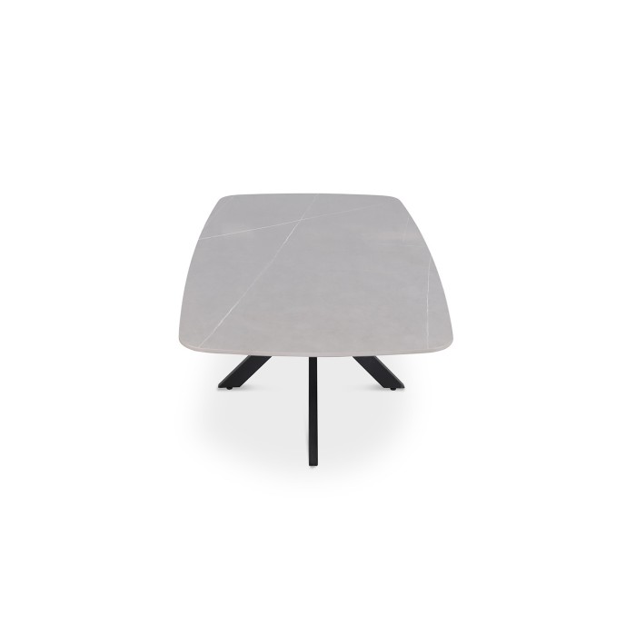 Table basse ARVENA – Table basse rectangulaire 130x70 cm – Pierre grise & métal – Design contemporain et raffiné 