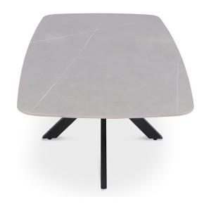 Table basse ARVENA – Table basse rectangulaire 130x70 cm – Pierre grise & métal – Design contemporain et raffiné 