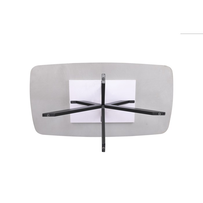 Table basse ARVENA – Table basse rectangulaire 130x70 cm – Pierre grise & métal – Design contemporain et raffiné 