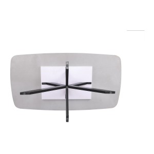 Table basse ARVENA – Table basse rectangulaire 130x70 cm – Pierre grise & métal – Design contemporain et raffiné 