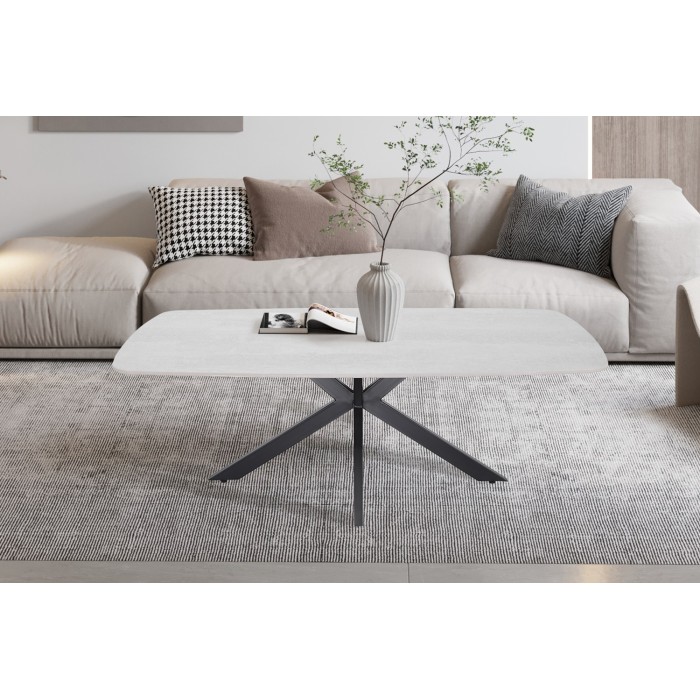 Tables basses ARVENA – Table basse rectangulaire 130x70 cm – 5 coloris pierre et marbre – Design contemporain 