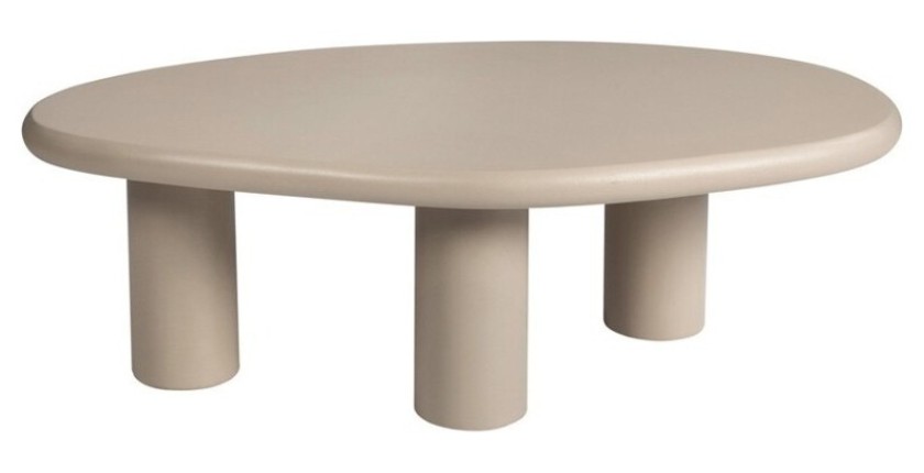 Table basse MAELORA – Table basse ronde Ø50 cm – Bois de manguier & travertin – Design naturel et élégant