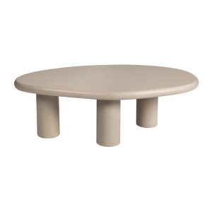 Table basse MAELORA – Table basse ronde Ø50 cm – Bois de manguier & travertin – Design naturel et élégant