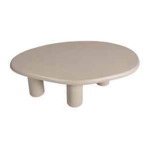 Table basse MAELORA – Table basse ronde Ø50 cm – Bois de manguier & travertin – Design naturel et élégant 