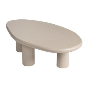 Table basse MAELORA – Table basse ronde Ø50 cm – Bois de manguier & travertin – Design naturel et élégant 