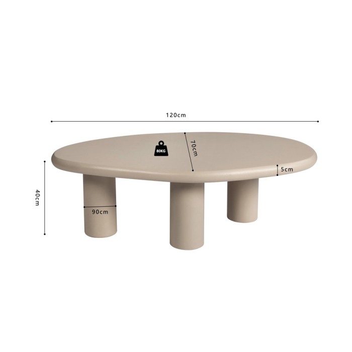 Table basse MAELORA – Table basse ronde Ø50 cm – Bois de manguier & travertin – Design naturel et élégant 