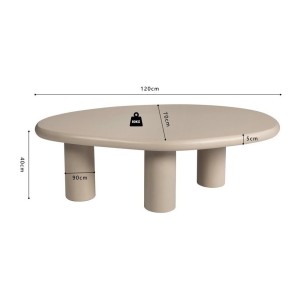 Table basse MAELORA – Table basse ronde Ø50 cm – Bois de manguier & travertin – Design naturel et élégant 