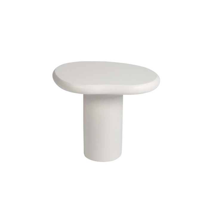 Table basse TARAVI – Table basse carrée 50x50 cm – Finition ciment blanc – Design moderne et épuré