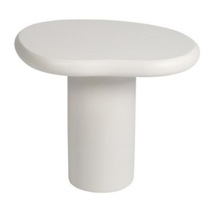 Table basse TARAVI – Table basse carrée 50x50 cm – Finition ciment blanc – Design moderne et épuré