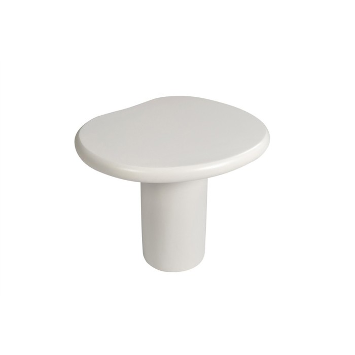 Table basse TARAVI – Table basse carrée 50x50 cm – Finition ciment blanc – Design moderne et épuré 