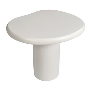 Table basse TARAVI – Table basse carrée 50x50 cm – Finition ciment blanc – Design moderne et épuré 
