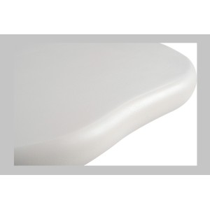 Table basse TARAVI – Table basse carrée 50x50 cm – Finition ciment blanc – Design moderne et épuré 