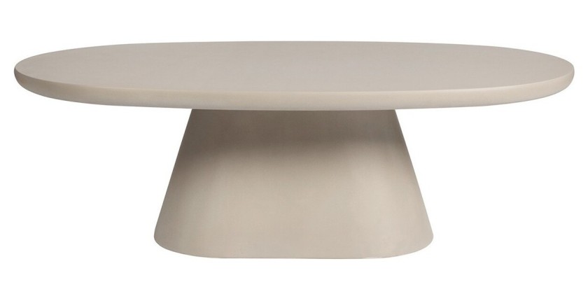 Table basse TARAVI – Table basse rectangulaire 120x70 cm – Finition ciment beige – Design contemporain et naturel
