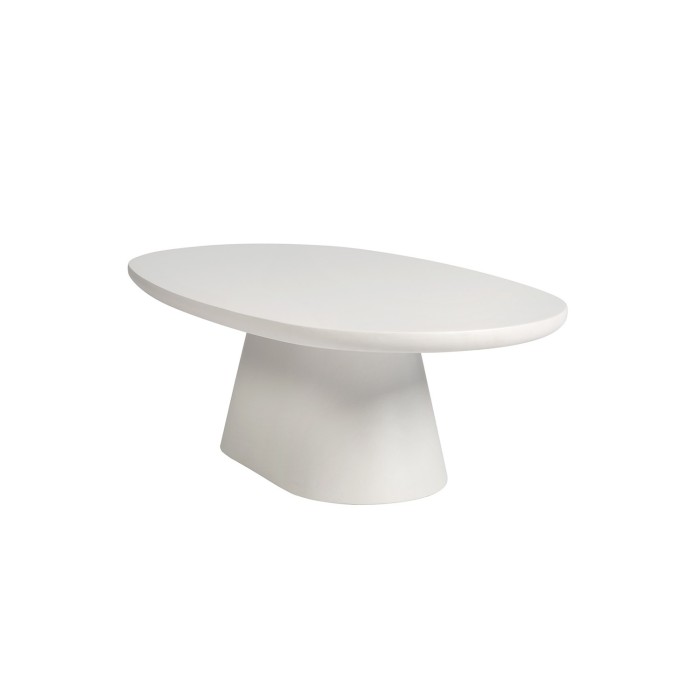 Table basse TARAVI – Table basse rectangulaire 120x70 cm – Finition ciment blanc – Style moderne et lumineux 