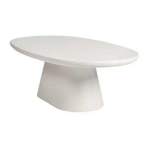 Table basse TARAVI – Table basse rectangulaire 120x70 cm – Finition ciment blanc – Style moderne et lumineux 
