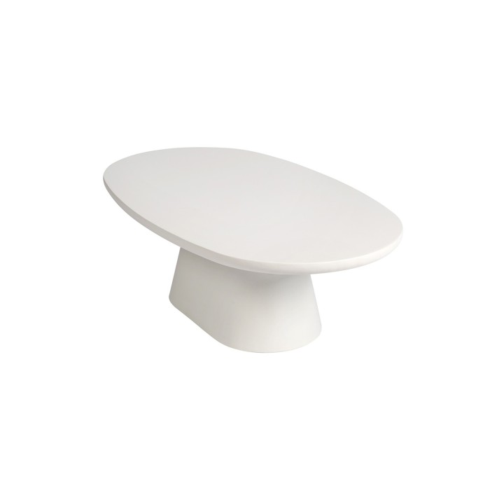 Table basse TARAVI – Table basse rectangulaire 120x70 cm – Finition ciment blanc – Style moderne et lumineux 