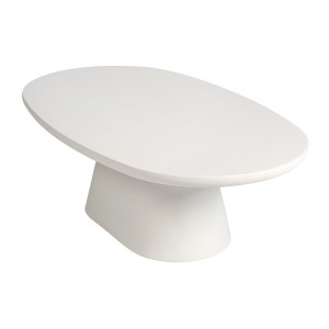 Table basse TARAVI – Table basse rectangulaire 120x70 cm – Finition ciment blanc – Style moderne et lumineux 