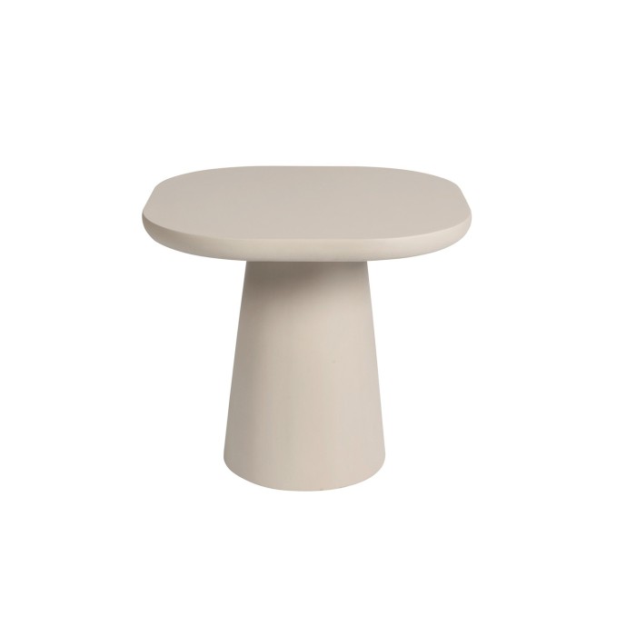 Table basse TARAVI – Table basse ronde Ø55 cm – Finition ciment beige – Design minéral doux et contemporain