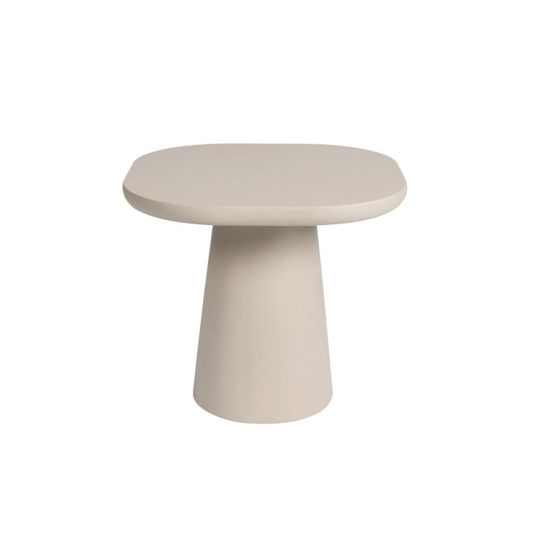 Table basse TARAVI – Table basse ronde Ø55 cm – Finition ciment beige – Design minéral doux et contemporain