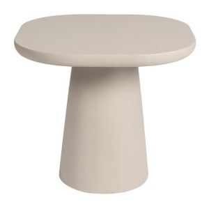 Table basse TARAVI – Table basse ronde Ø55 cm – Finition ciment beige – Design minéral doux et contemporain