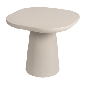 Table basse TARAVI – Table basse ronde Ø55 cm – Finition ciment beige – Design minéral doux et contemporain 