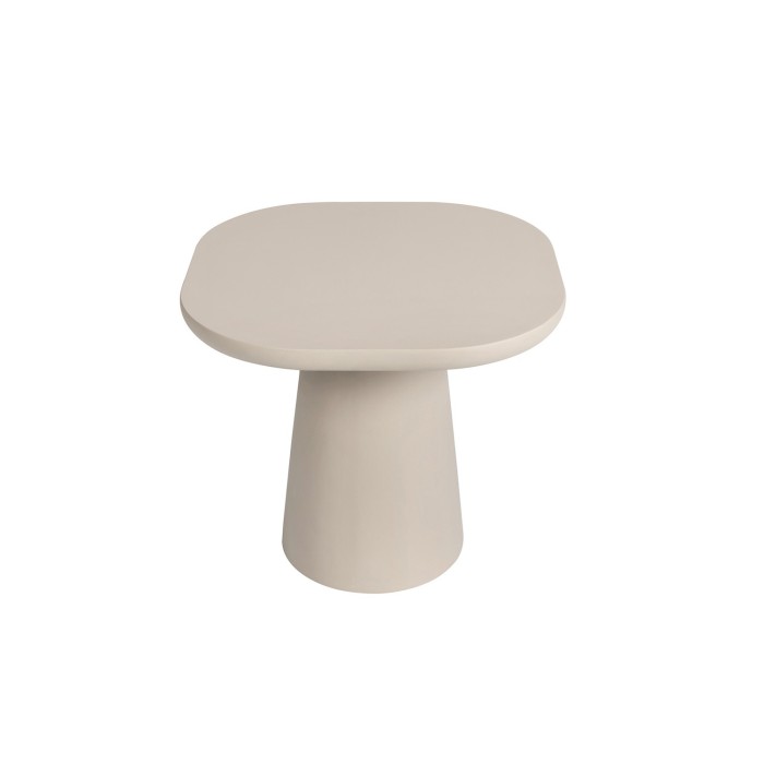 Table basse TARAVI – Table basse ronde Ø55 cm – Finition ciment beige – Design minéral doux et contemporain 
