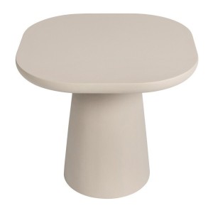 Table basse TARAVI – Table basse ronde Ø55 cm – Finition ciment beige – Design minéral doux et contemporain 