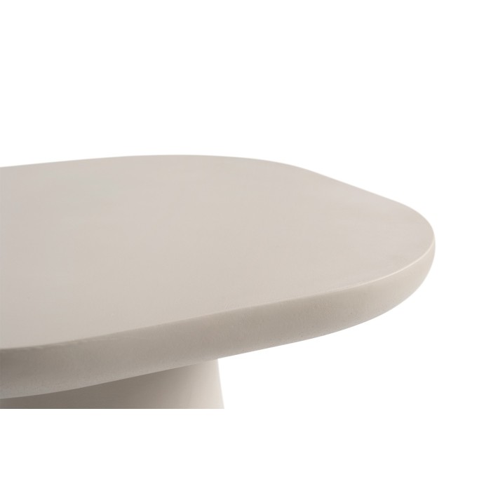 Table basse TARAVI – Table basse ronde Ø55 cm – Finition ciment beige – Design minéral doux et contemporain 