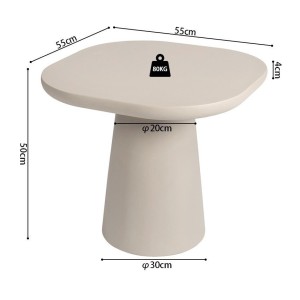 Table basse TARAVI – Table basse ronde Ø55 cm – Finition ciment beige – Design minéral doux et contemporain 