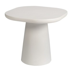 Table basse TARAVI – Table basse ronde Ø55 cm – Finition ciment blanc – Design lumineux et moderne