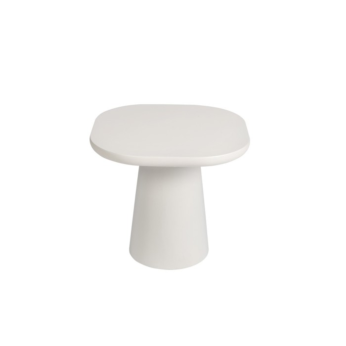 Table basse TARAVI – Table basse ronde Ø55 cm – Finition ciment blanc – Design lumineux et moderne 