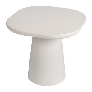 Table basse TARAVI – Table basse ronde Ø55 cm – Finition ciment blanc – Design lumineux et moderne 