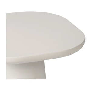 Table basse TARAVI – Table basse ronde Ø55 cm – Finition ciment blanc – Design lumineux et moderne 