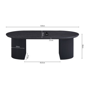 Table basse VAGOS – Coloris brun foncé – Table basse rectangulaire 120x70 cm – MDF – Design contemporain