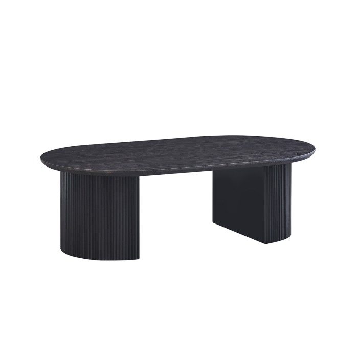 Table basse VAGOS – Coloris brun foncé – Table basse rectangulaire 120x70 cm – MDF – Design contemporain