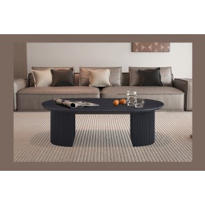 Table basse VAGOS – Coloris brun foncé – Table basse rectangulaire 120x70 cm – MDF – Design contemporain