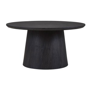 Table basse ronde BOKOR – Décor brun foncé – Forme originale – D80 x H42 cm