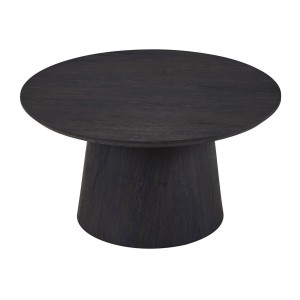 Table basse ronde BOKOR – Décor brun foncé – Forme originale – D80 x H42 cm