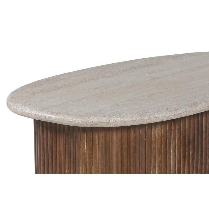Table basse en bois massif collection DELHI 90cm - Style ethnique et design