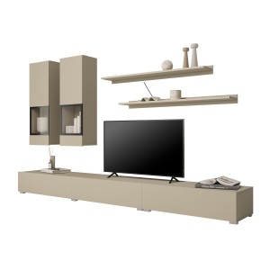 Ensemble meubles de salon RAMOS – Beige clair – Design contemporain sans LED