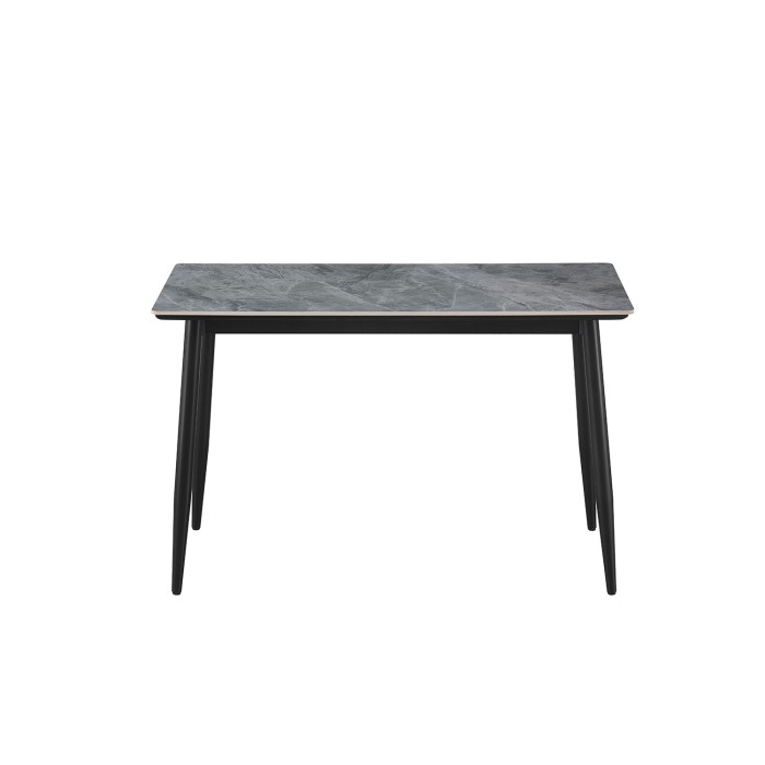Table à manger GRANVIA – 120x70 cm – Effet ardoise – Structure métal – Design compact et moderne 