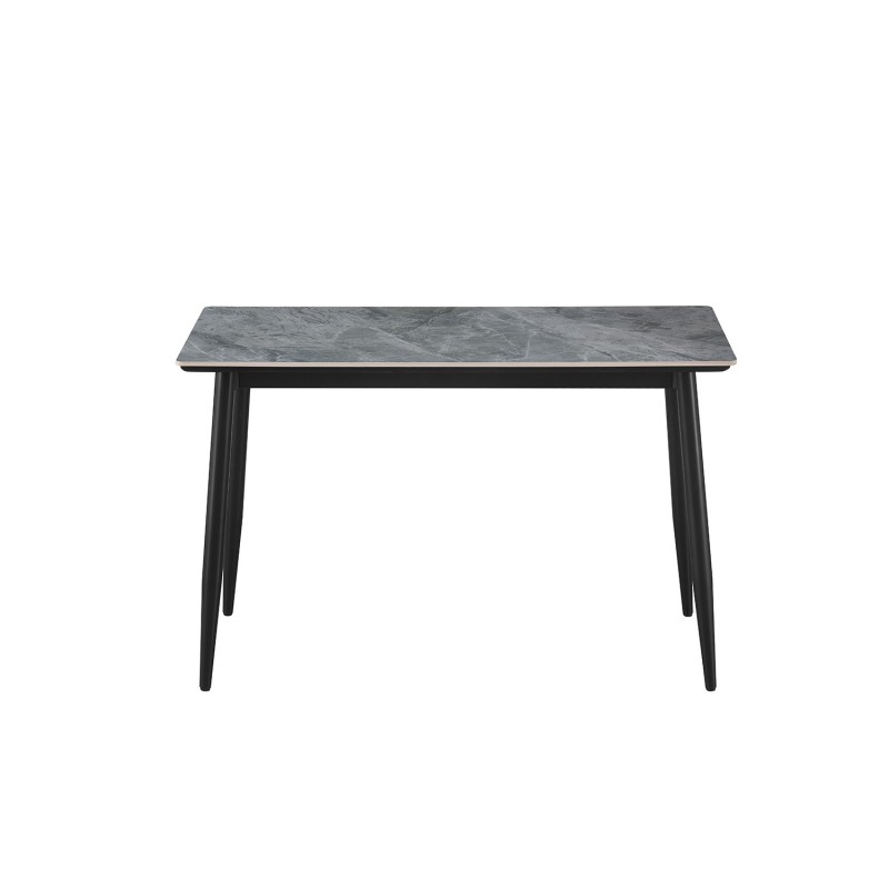 Table à manger GRANVIA – 120x70 cm – Effet ardoise – Structure métal – Design compact et moderne 