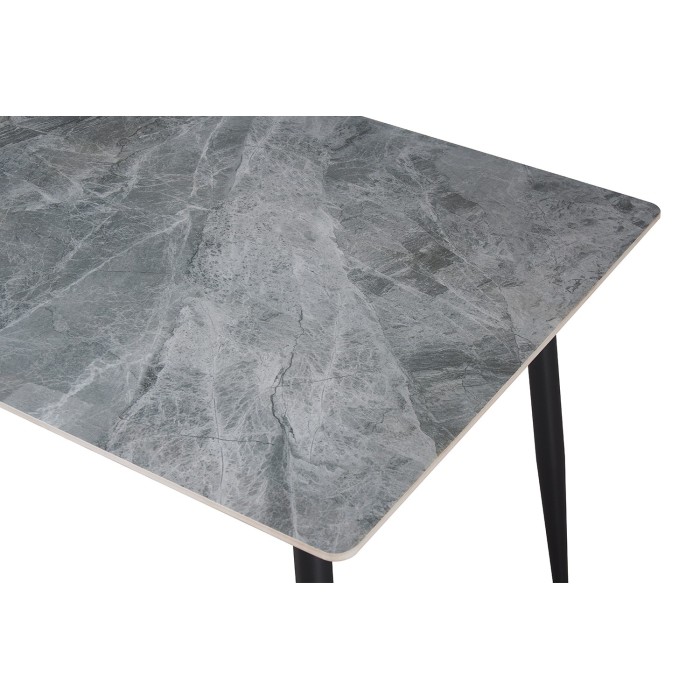 Table à manger GRANVIA – 120x70 cm – Effet ardoise – Structure métal – Design compact et moderne 