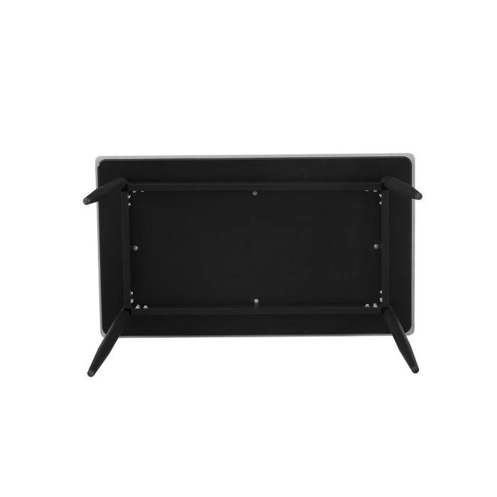 Table à manger GRANVIA – 140x80 cm – Effet ardoise – Structure métal – Style industriel et pratique 