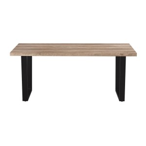 Table à manger ALTONIA – 180x90 cm – Effet bois de manguier – Pieds métal – Design industriel et chaleureux 