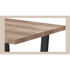 Table à manger ALTONIA – 180x90 cm – Effet bois de manguier – Pieds métal – Design industriel et chaleureux 