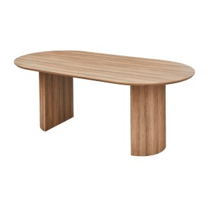 Table à manger VAGOS – 200x100 cm – Coloris chêne vieilli – Plateau MDF  – Design moderne et robuste 
