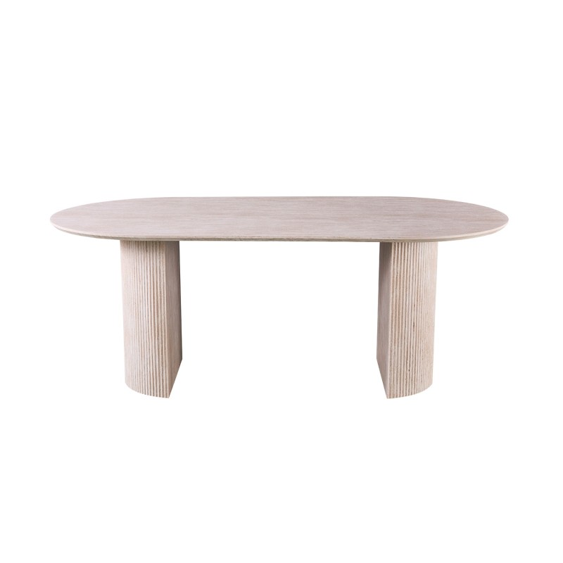 Table à manger VAGOS – 200x100 cm – Coloris travertin – Plateau MDF – Design contemporain élégant 